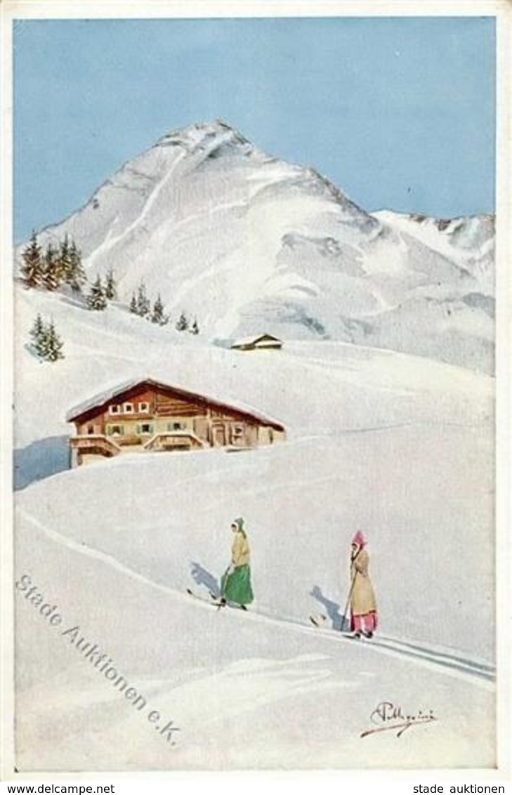 Pellegrini, C. Ski Fahren Künstlerkarte I-II - Other & Unclassified