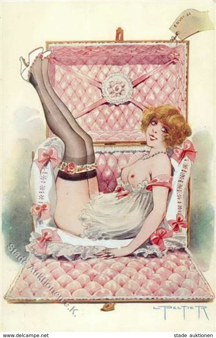 Peltier, L. Frau Erotik  Künstlerkarte I-II Erotisme - Other & Unclassified