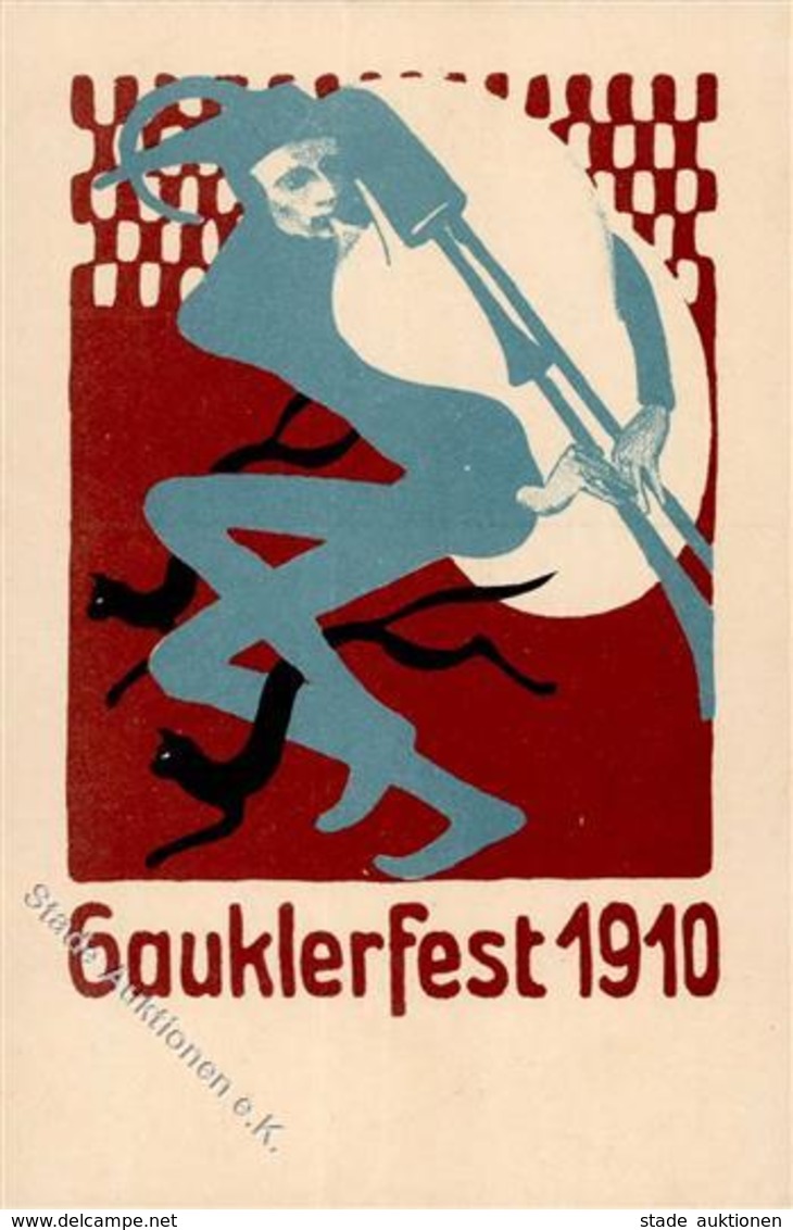 Kunstgeschichte Dresden Gauklerfest Künstlerkarte 1910 I-II - Autres & Non Classés