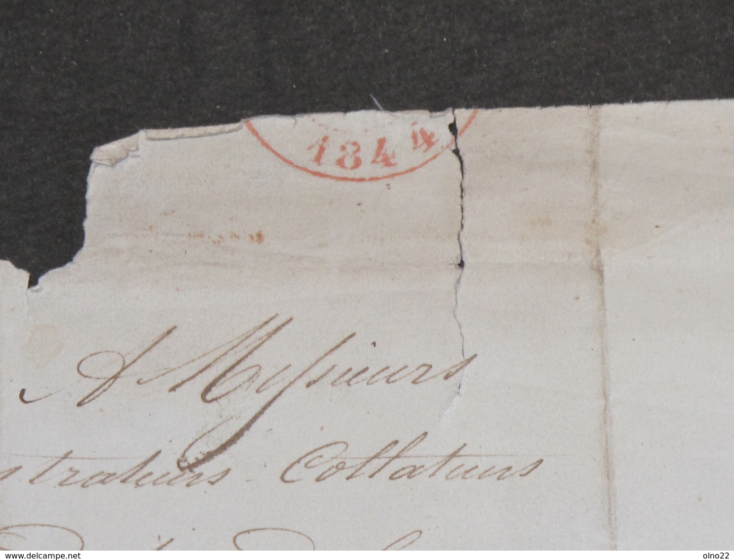 COURRIER AVEC 2 CACHETS SOIGNIES 1844 et LESSINES 1844 - Lettre à fondation Bourse DEBLINDE