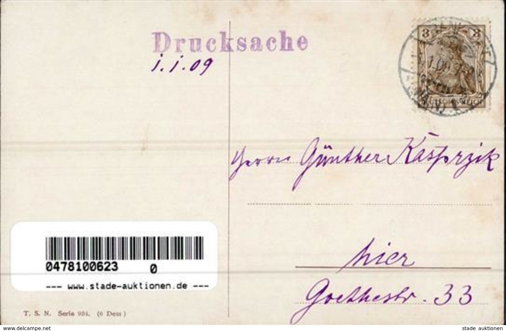 Thiele, Arthur Schneemann Zwerge Künstlerkarte 1909 I-II Lutin - Thiele, Arthur