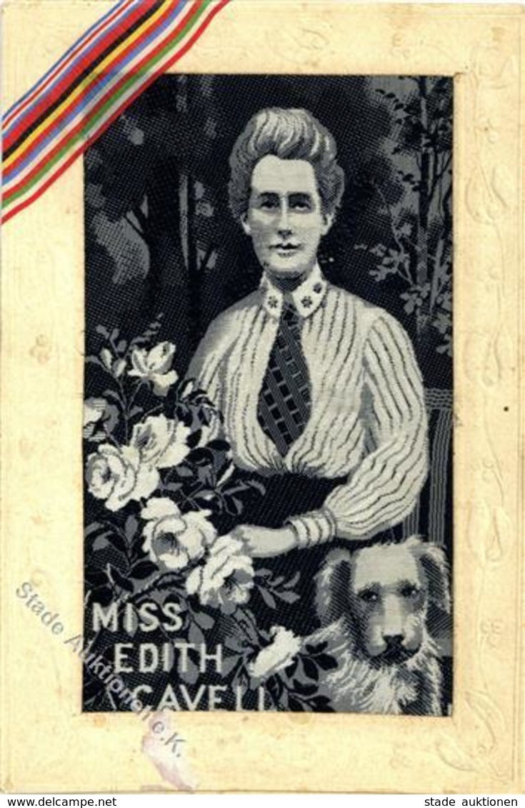 Seide Gewebt Miss Edith Cavell I-II Soie - Sonstige & Ohne Zuordnung