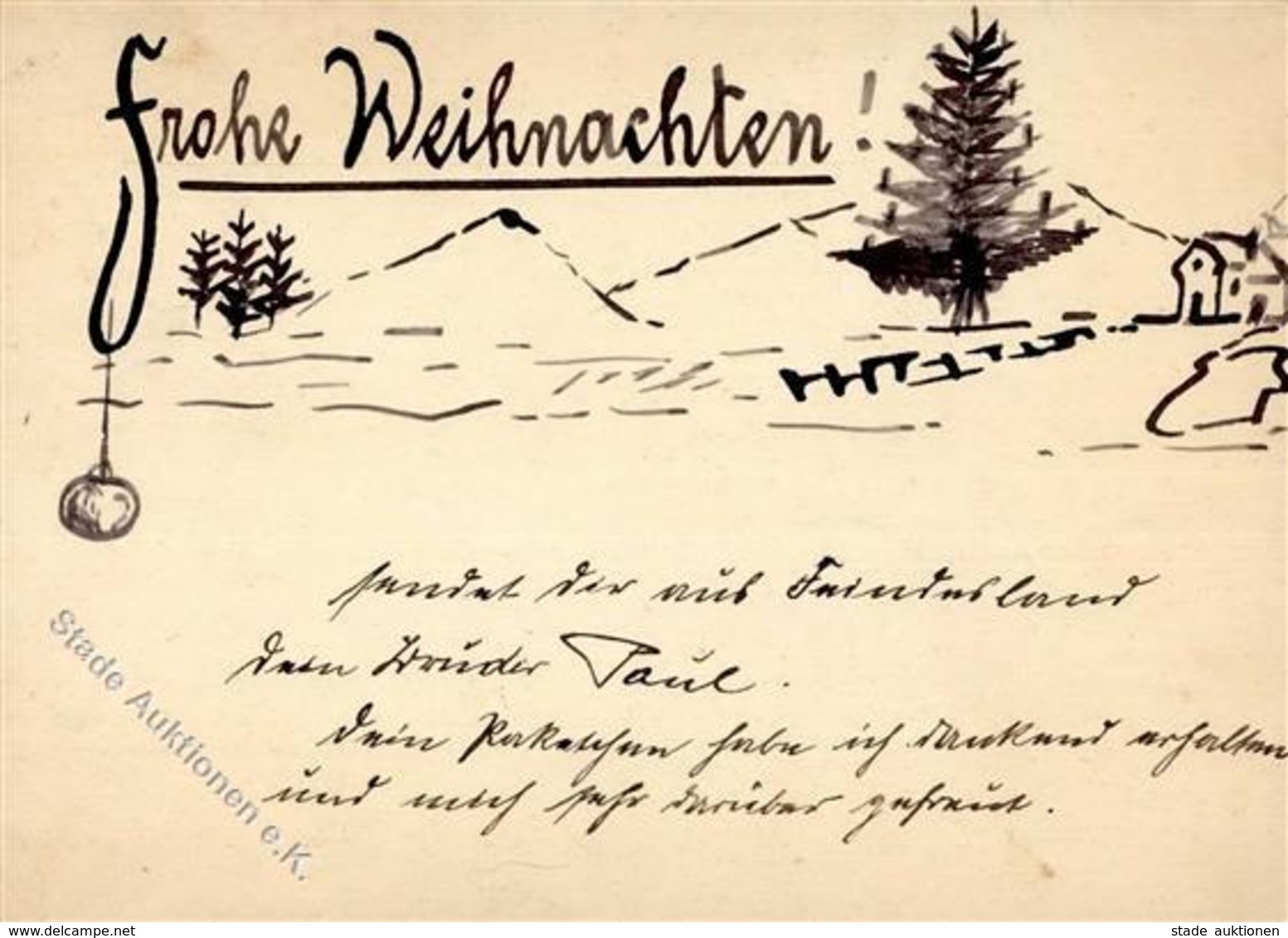 Handgemalt WK II Weihnachten Sign. Barenberg, Paul  Künstlerkarte I-II Noel Peint à La Main - Other & Unclassified