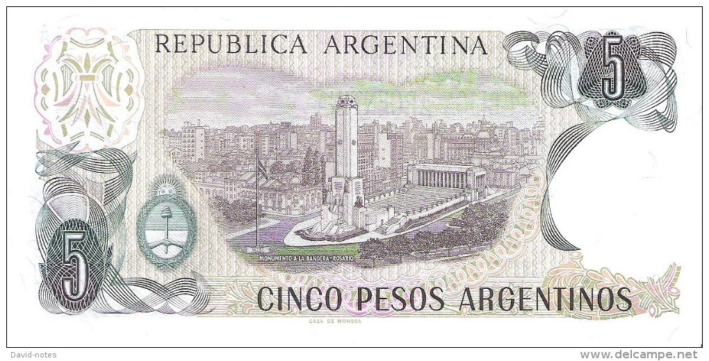 Argentina - Pick 312 - 5 Pesos Argentinos 1983 - 1984 - Unc - Argentina