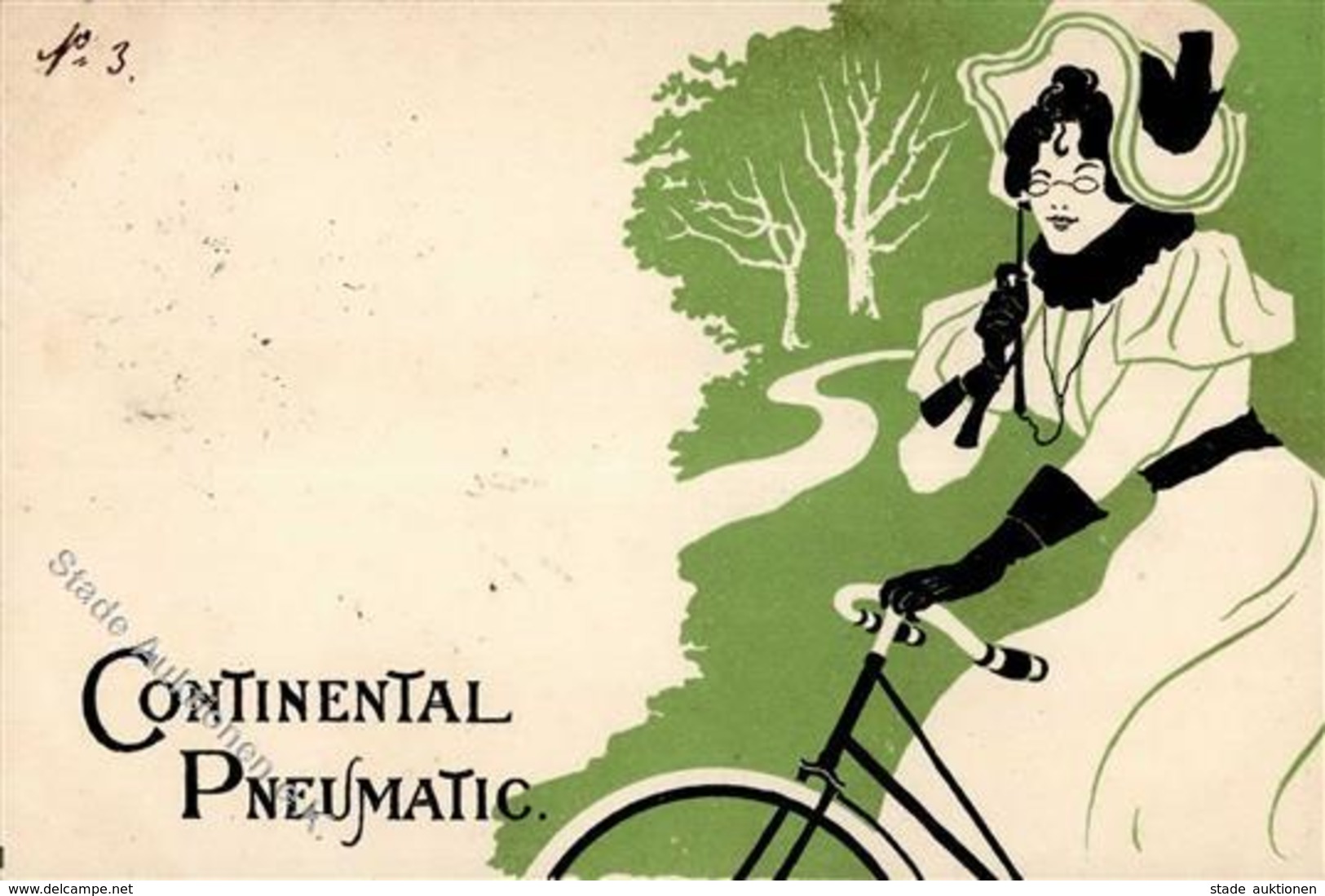 Continental Pneumatic Frau Fahrrad Künstler-Karte 1898 I-II Cycles - Publicité