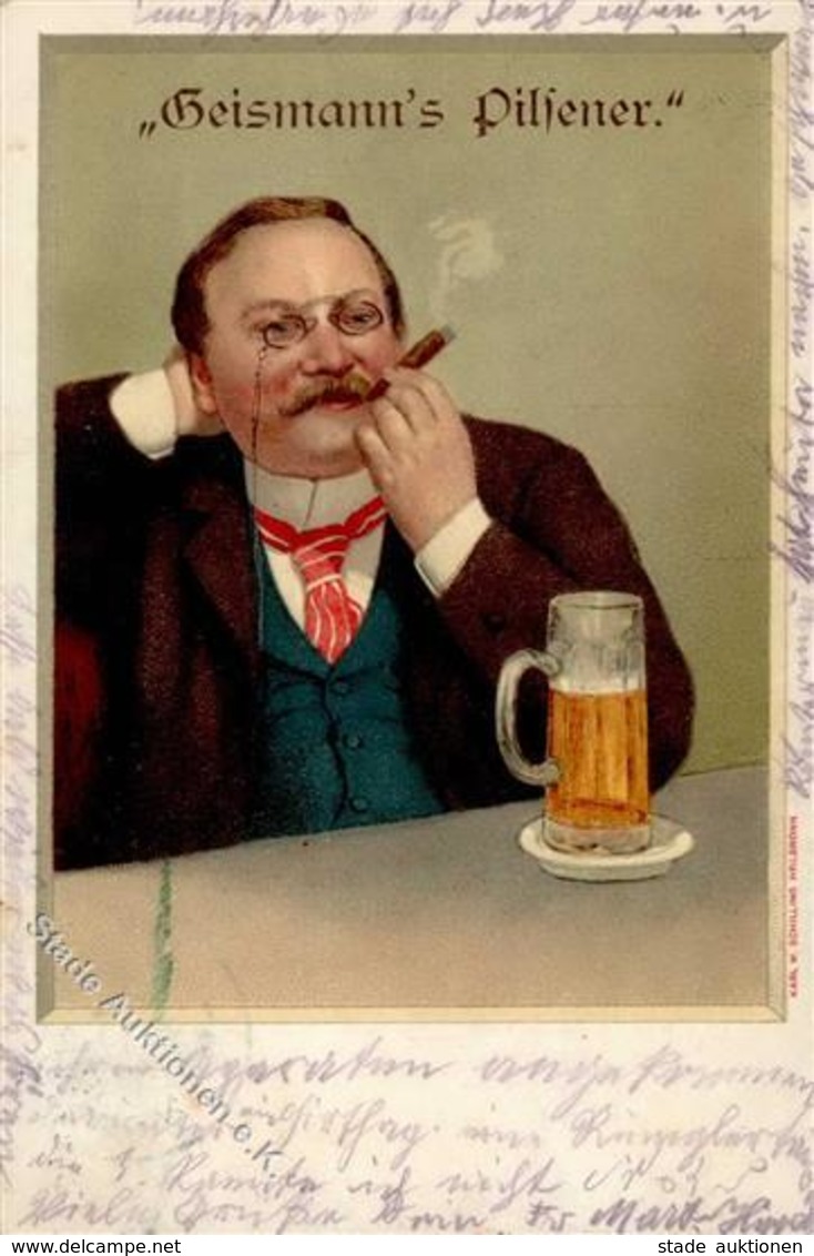 Bier Geismanns Pilsener 1912 I-II (fleckig) Bière - Publicidad