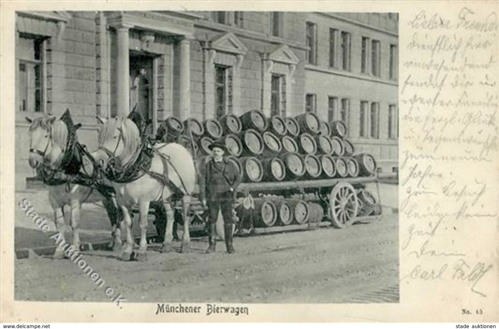 Bier Münchner Bierwagen 1905 I-II Bière - Advertising