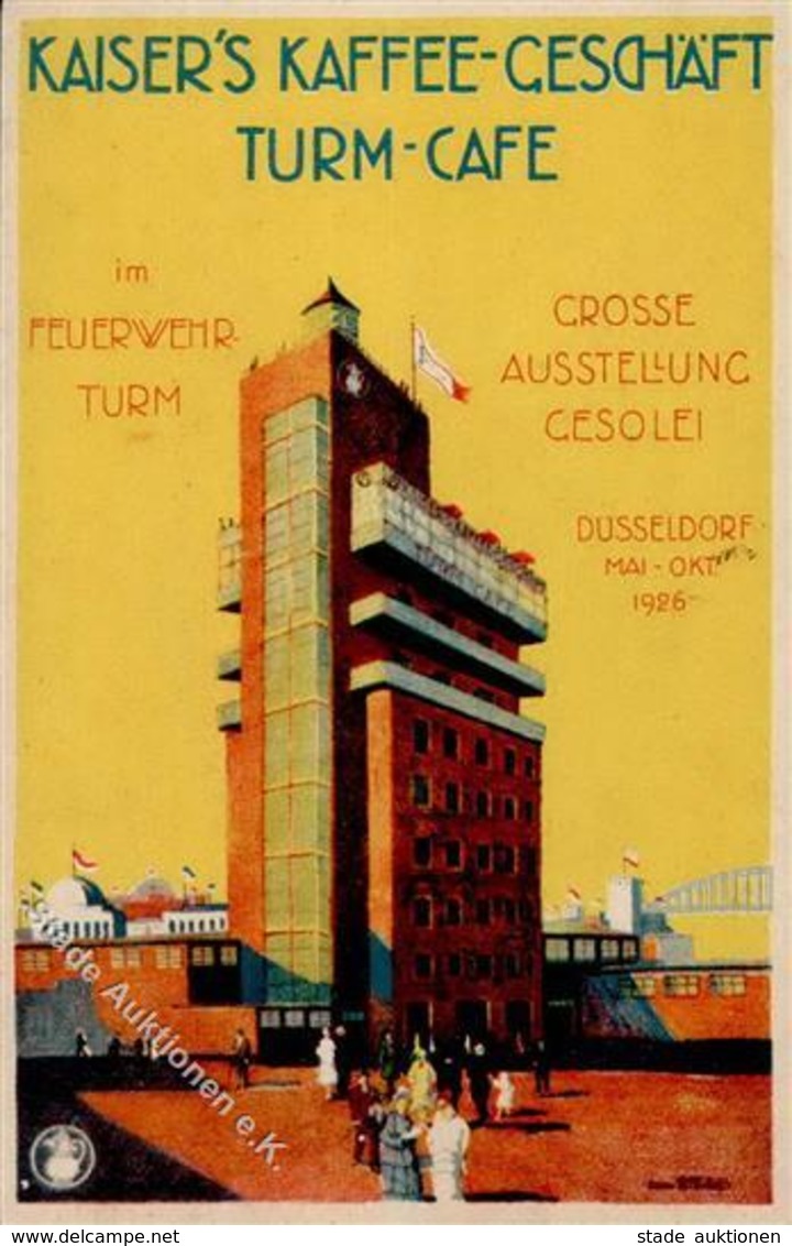 Kaffeewerbung Düsseldorf (4000) Kaiser's Kaffee Geschäft Turm Cafe I-II - Publicidad