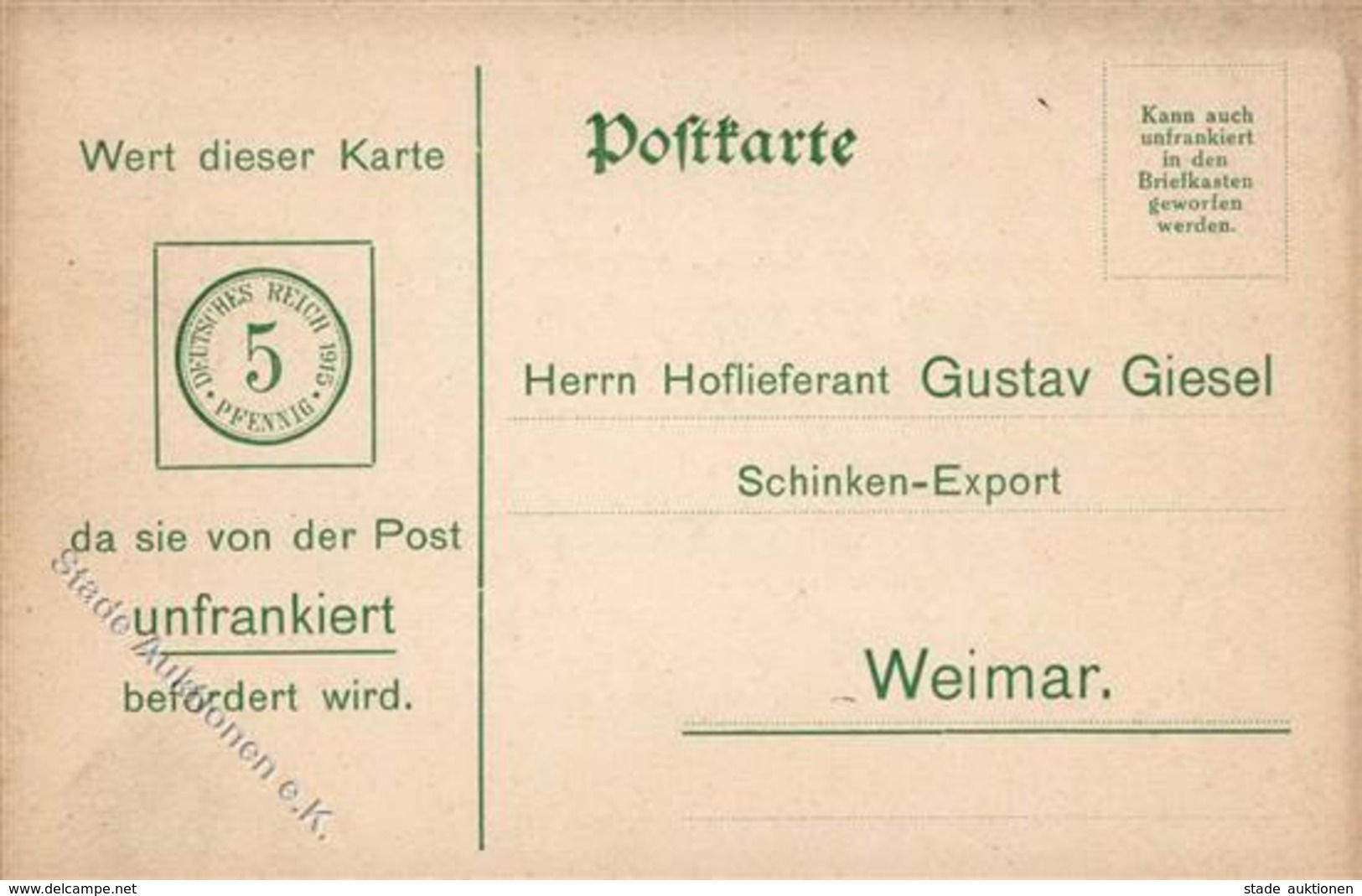 Lebensmittel Weimar (O5300) Schinken Export Hoflieferant Gustav Giesel I-II - Publicidad