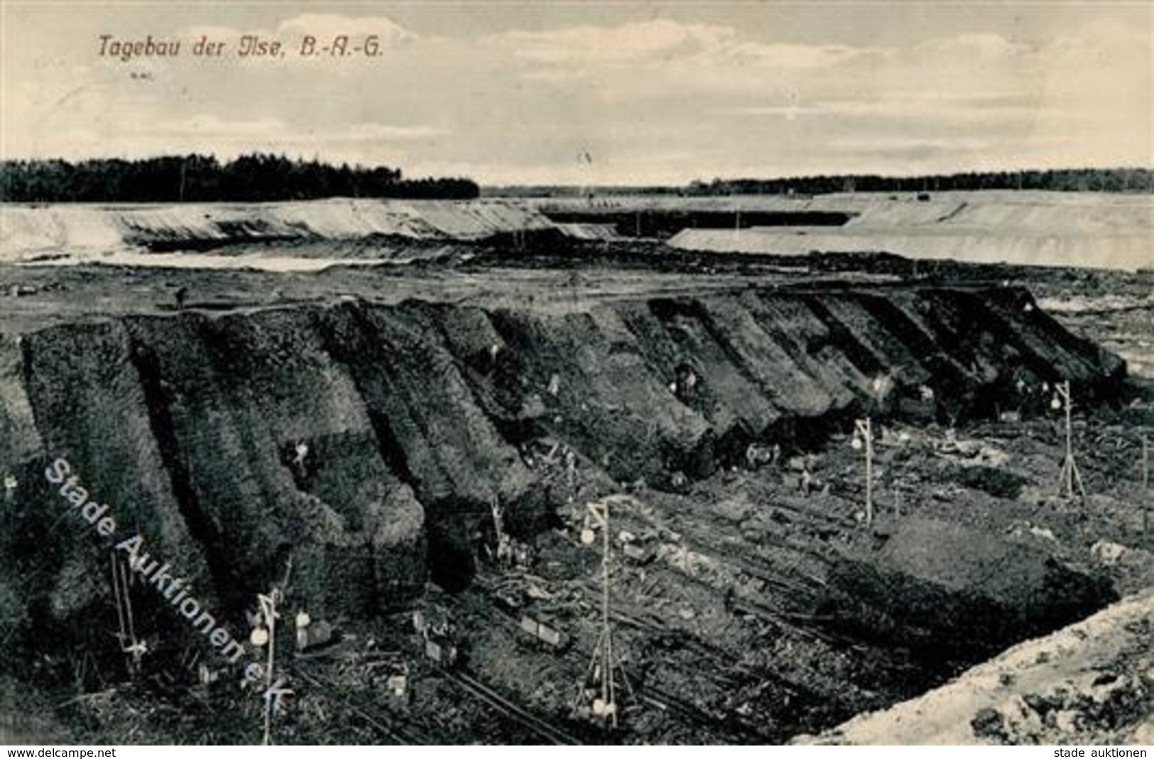 Bergbau Großräschen (O7805) Tagebau Der Ilse B.A.G. 1912 I-II (Marke Entfernt) - Mineral