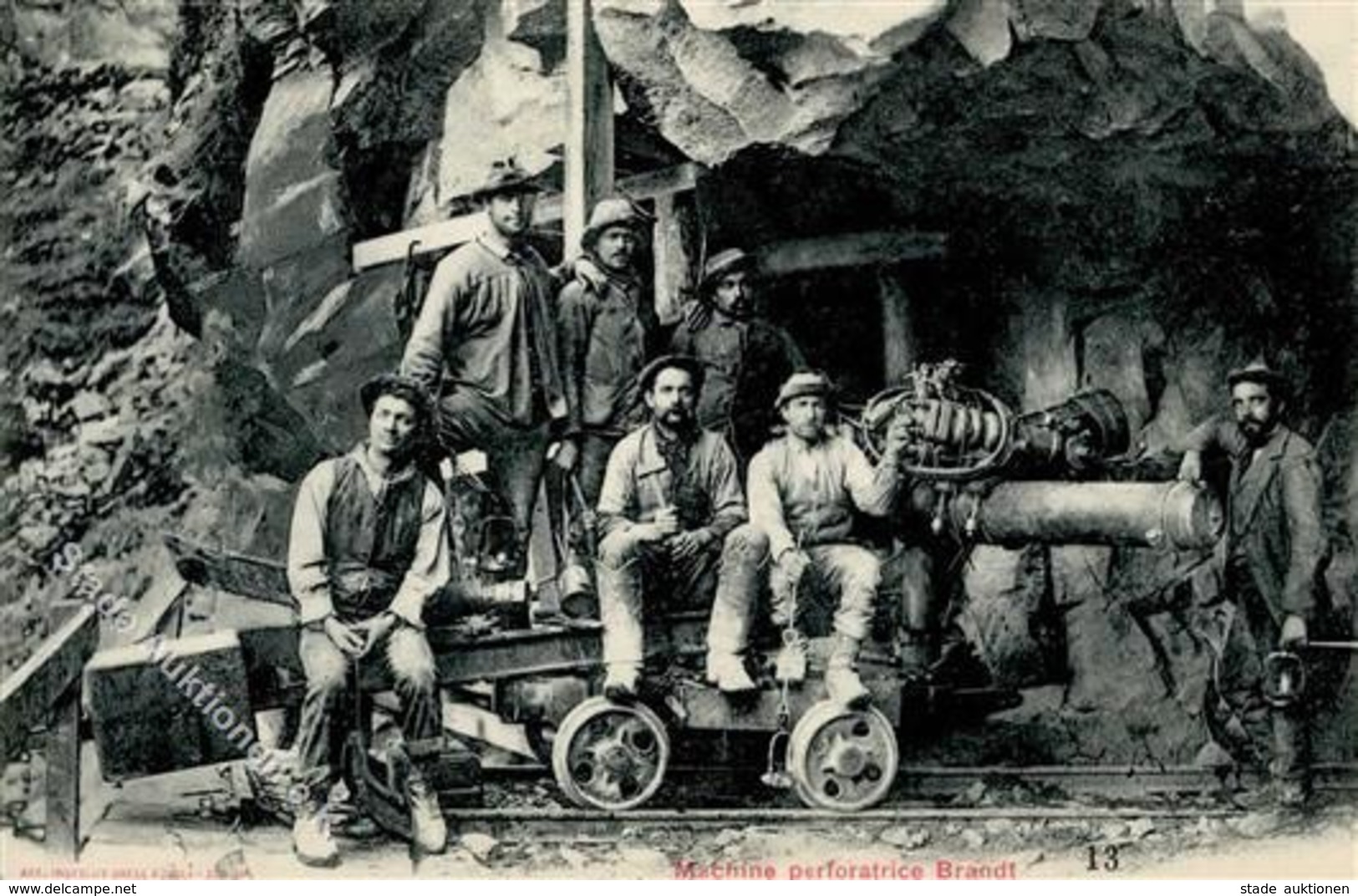 Bergbau Schweiz Bohrmaschine Brandt Bergmänner I - Mineral