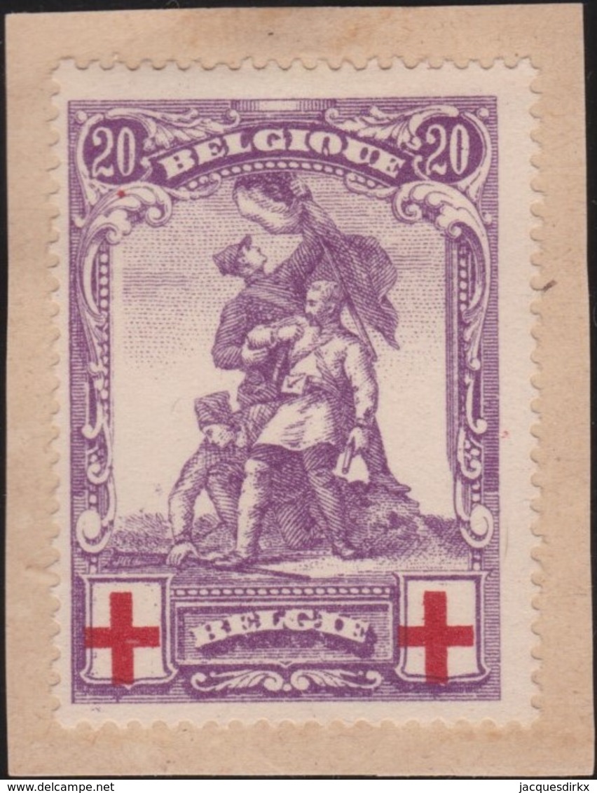 Belgie  .   OBP   .    128     .   (*)    .   Geen Gom    .   /  .     Pas De Gomme - 1914-1915 Croix-Rouge