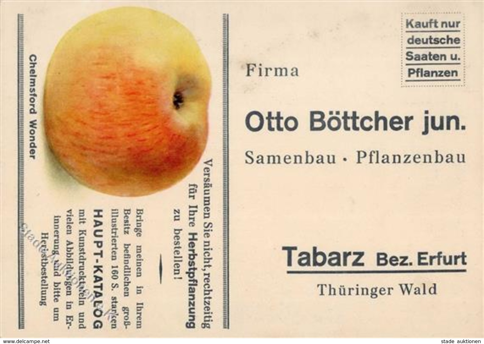 Landwirtschaft Tabarz (O5808) Samenbau Pflanzenbau Otto Böttcher  Werbe AK I-II Paysans - Ausstellungen