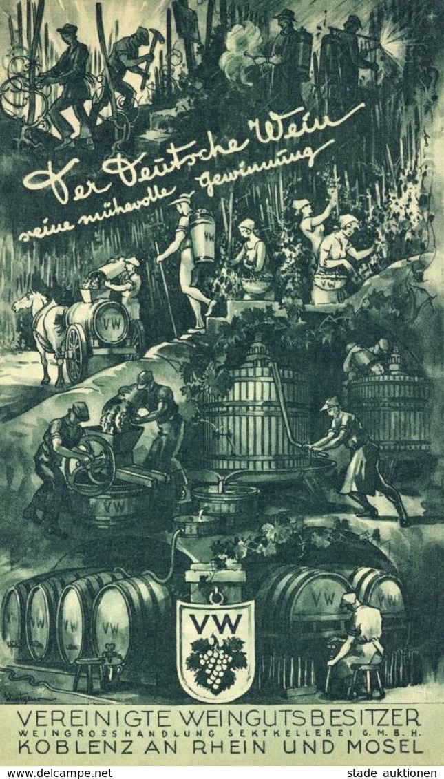 Wein Koblenz (5400) Faltblatt Werbung Und Preisliste 1930 I-II Publicite Vigne - Ausstellungen