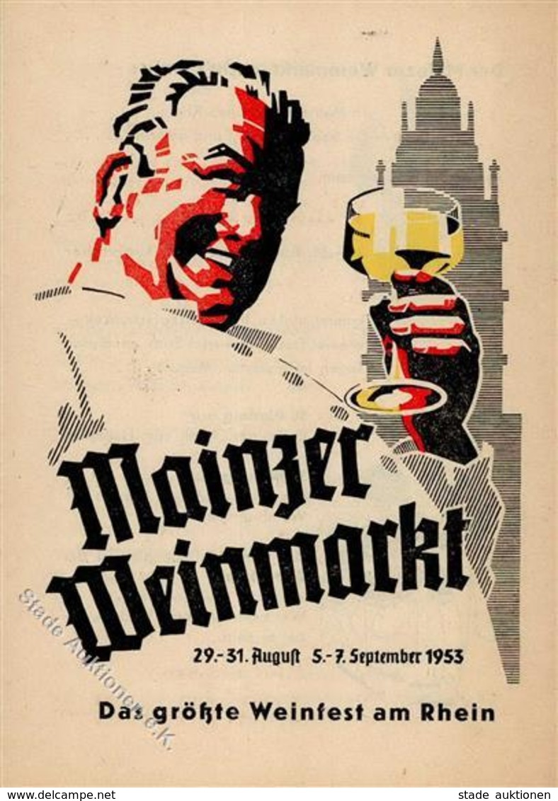 Wein Mainz (6500) Weinmarkt Werbefaltblatt KEINE AK I-II Vigne - Ausstellungen