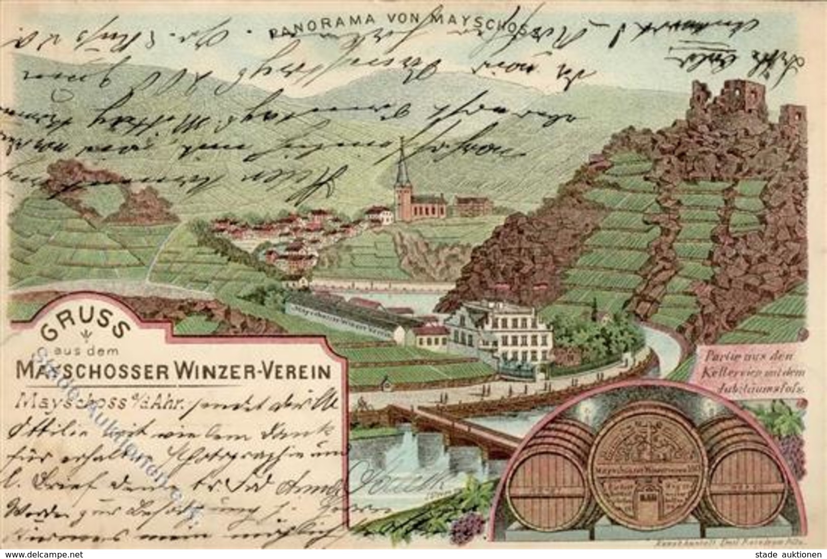 Wein Mayschoß (5481) Winzerverein Bahnpost Remagen Adenau Zug 225 10.8. 1903 I-II Vigne - Ausstellungen