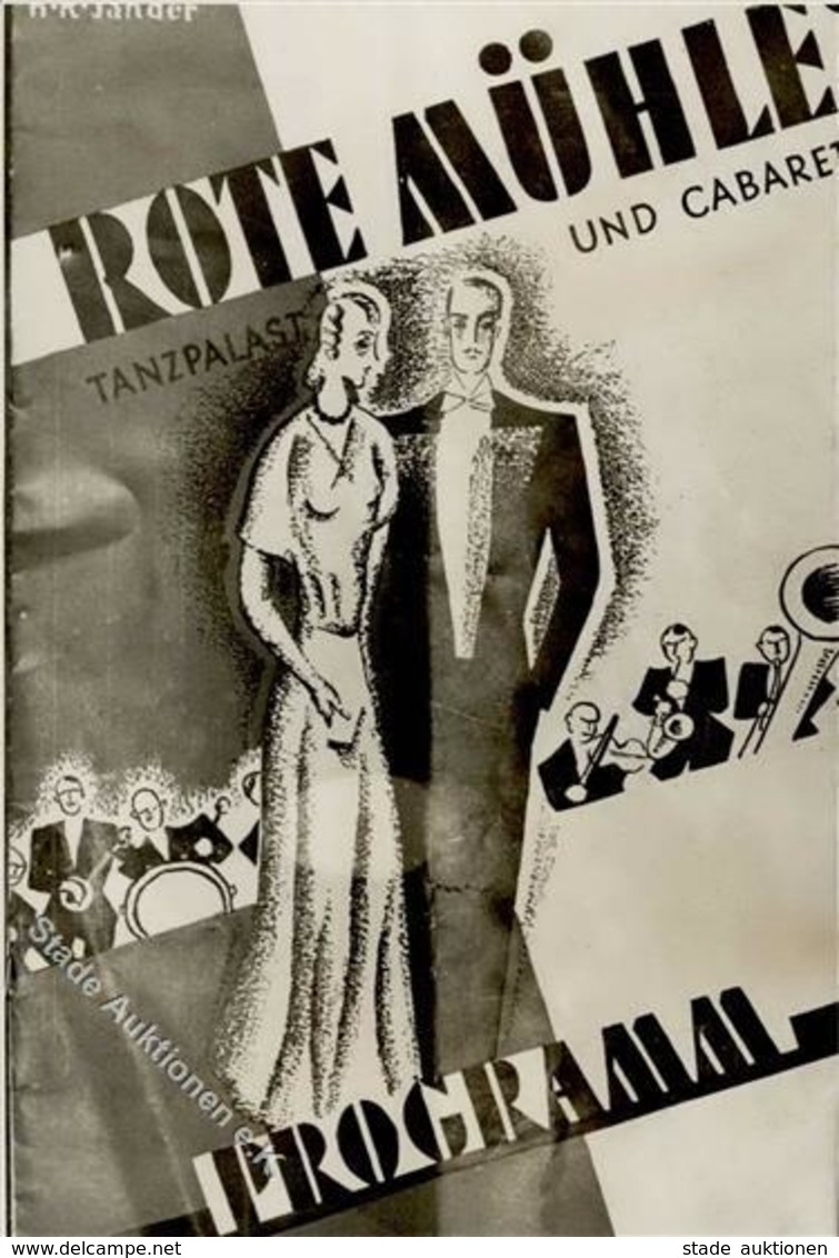 Variete Cabaret Tanzpalast Rote Mühle Sign. Sander, H. K. Künstler-Karte I-II - Circo