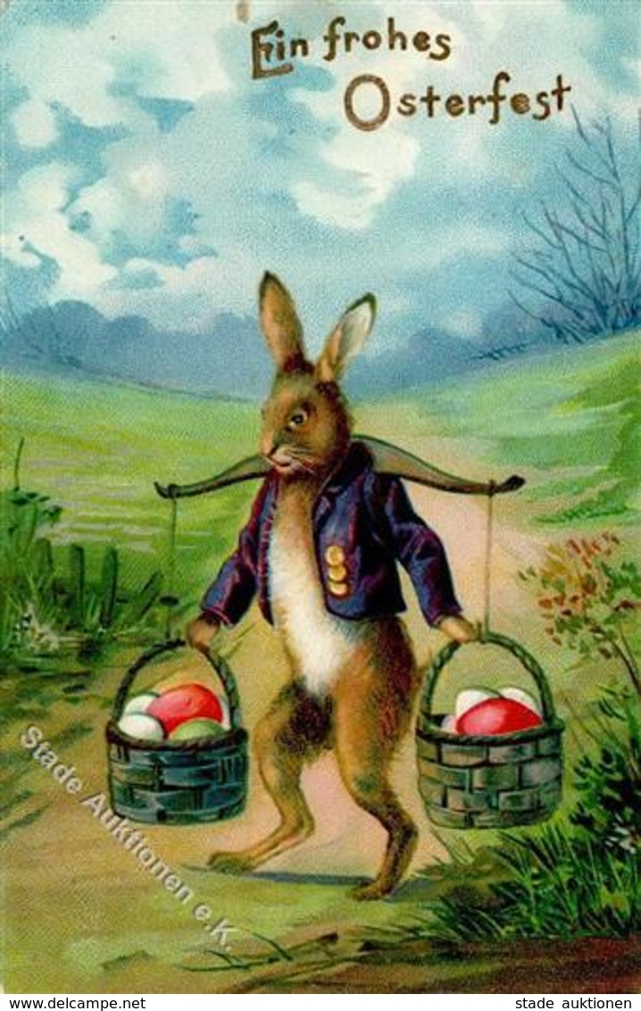Ostern Hase Personifiziert 1908 I-II Paques - Pâques