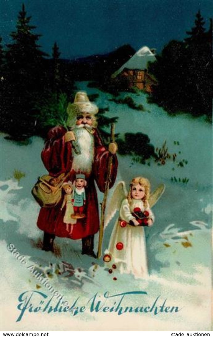 Weihnachtsmann Engel Puppe Spielzeug I-II Pere Noel Jouet Ange - Santa Claus