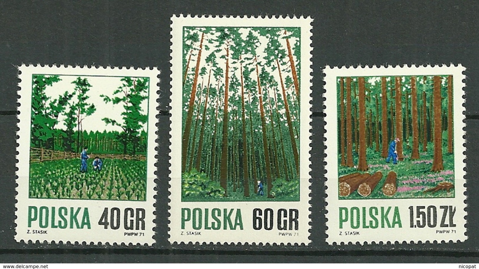 POLAND MNH ** 1914-1916 FORET INDUSTRIE FORESTIERE ARBRE - Neufs