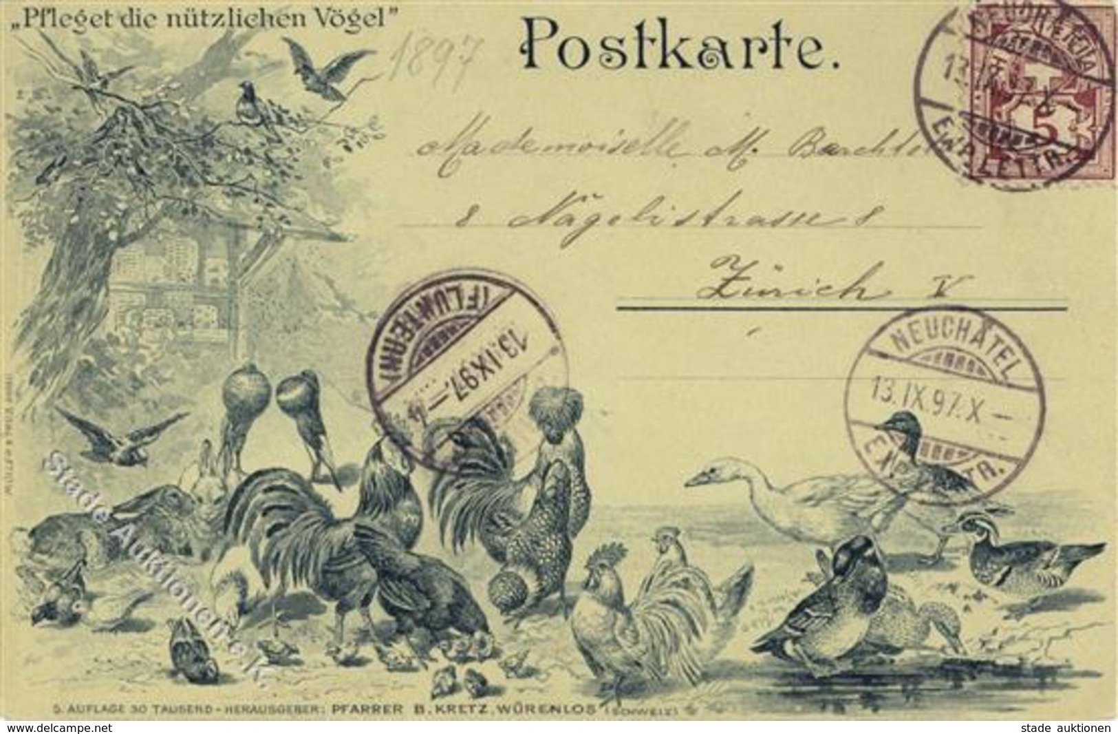 Geflügel Pflegt Die Nützlichen Vögel 1897 I-II - Autres & Non Classés
