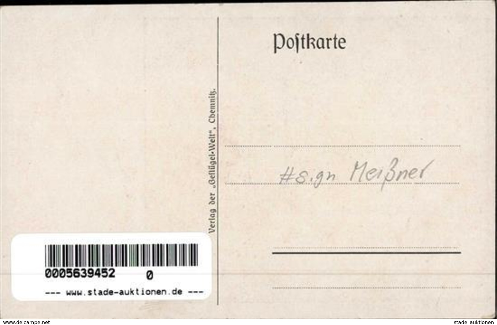 Huhn Rebhuhnfarbiger Italiener Hahn Sign. Meißner Künstlerkarte I-II - Autres & Non Classés