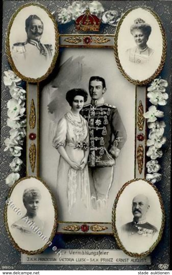 Adel Deutschland - Prägekarte Vermählung VICTORIA LUISE-PRINZ ERNST AUGUST 1913 I - Familias Reales