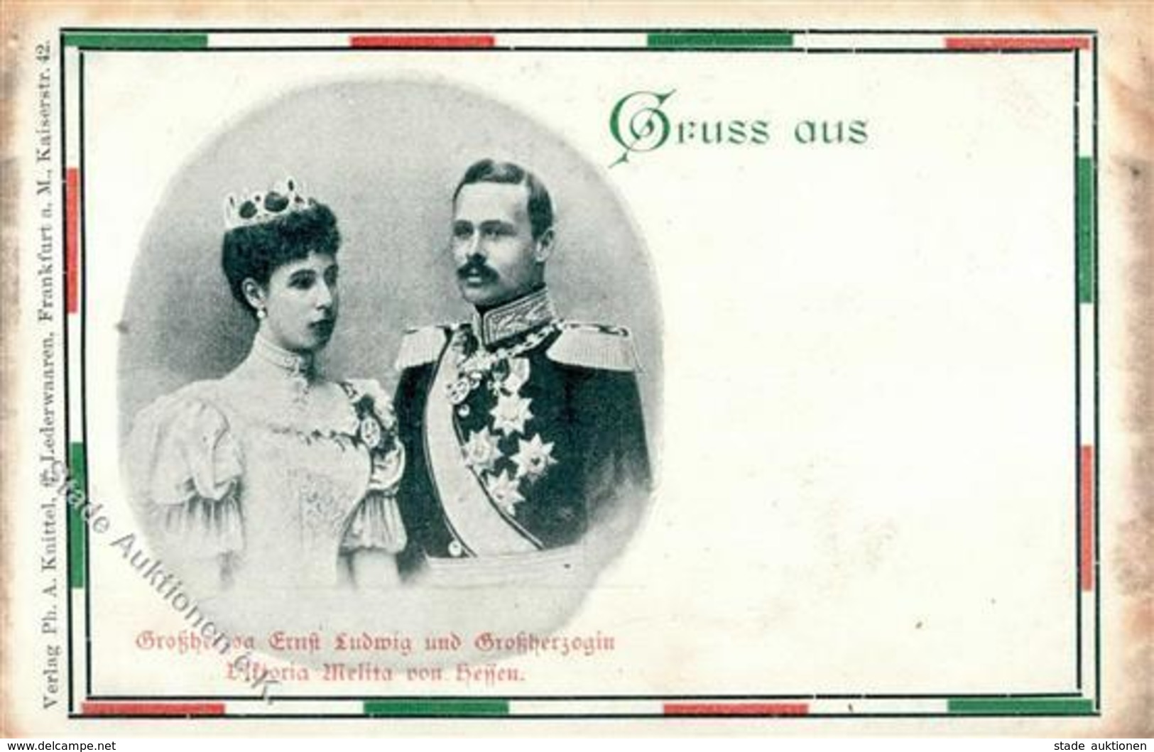 Adel HESSEN - Grossherzog Ernst Ludwig Und Großherzogin Viktoria Melitta Von Hessen - Darmstadt I-II - Königshäuser