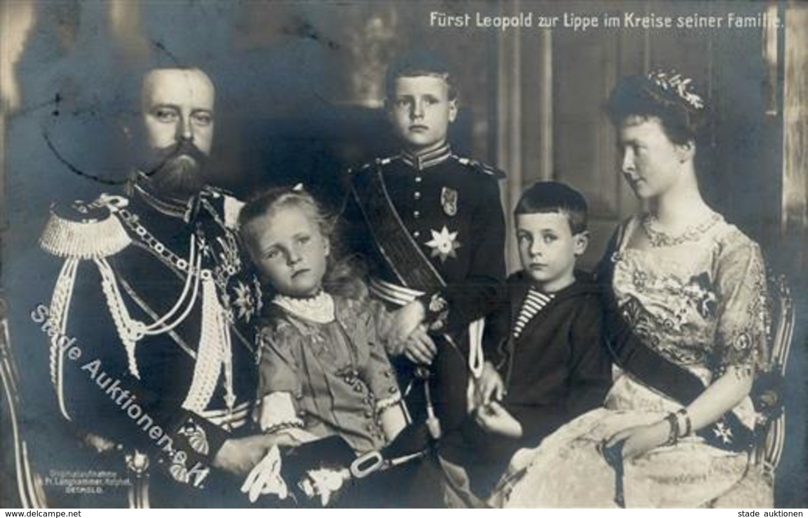 Adel Lippe Detmold Fürst Leopold Und Familie Foto AK 1912 I-II - Royal Families