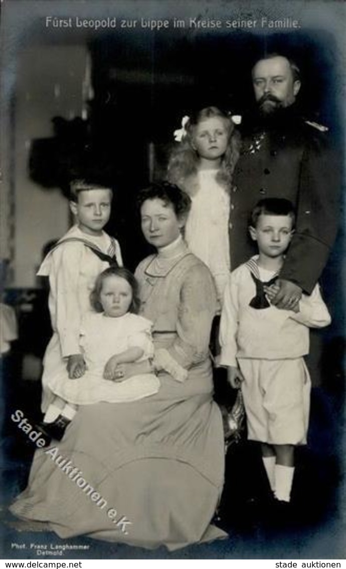 Adel Lippe Detmold Fürst Leopold Und Familie Foto AK I-II - Familias Reales