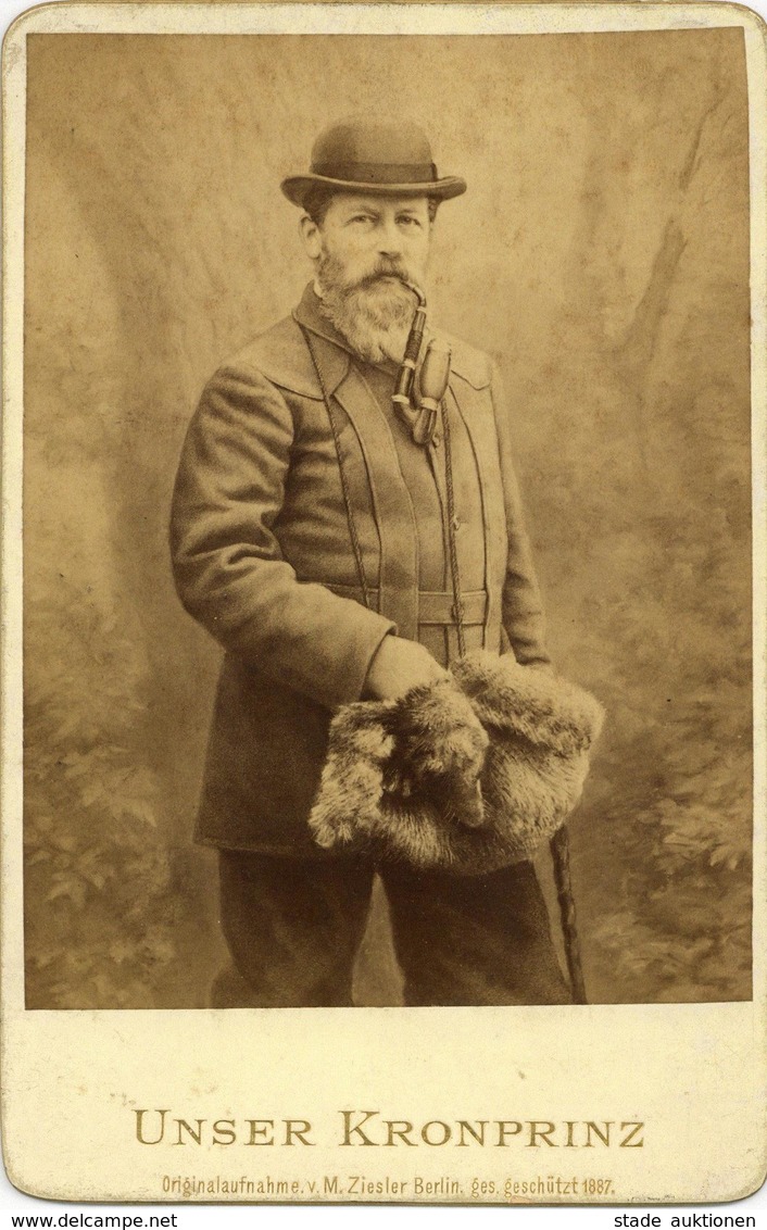 Adel Preussen Kronprinz Friedrich Kabinett-Foto 1887  I-II - Familias Reales