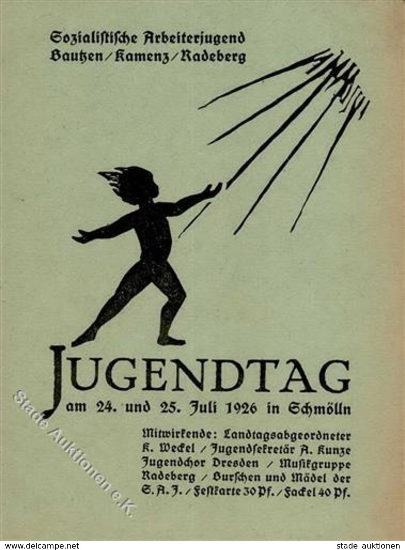 SCHMÖLLN - JUGENDTAG Der SOZIALISTISCHEN ARBEITERJUGEND BAUTZEN-KAMENZ-RADEBERG 1926 In Schmölln (keine Ak) I-II - Non Classés