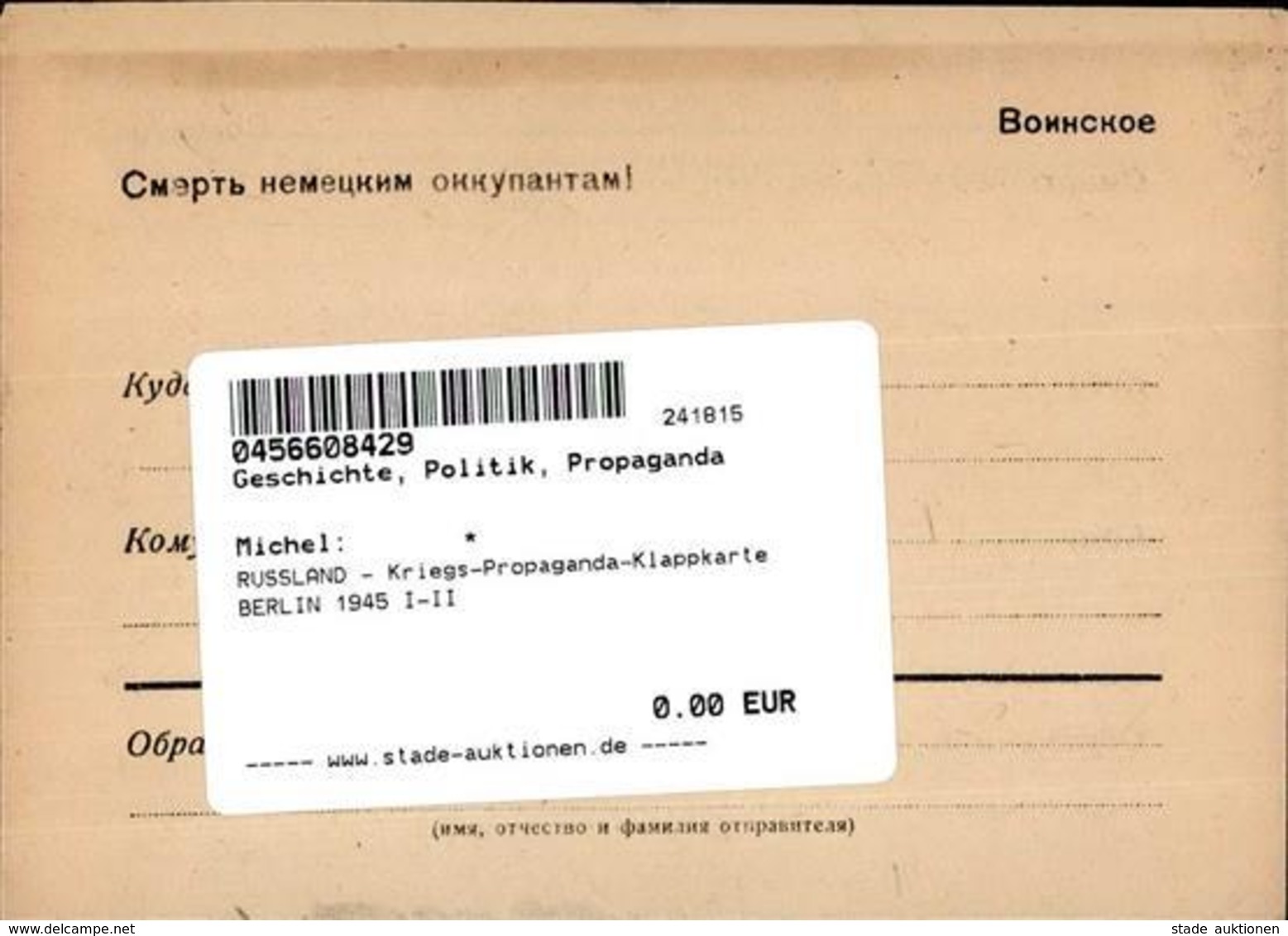 RUSSLAND - Kriegs-Propaganda-Klappkarte BERLIN 1945 I-II - Unclassified