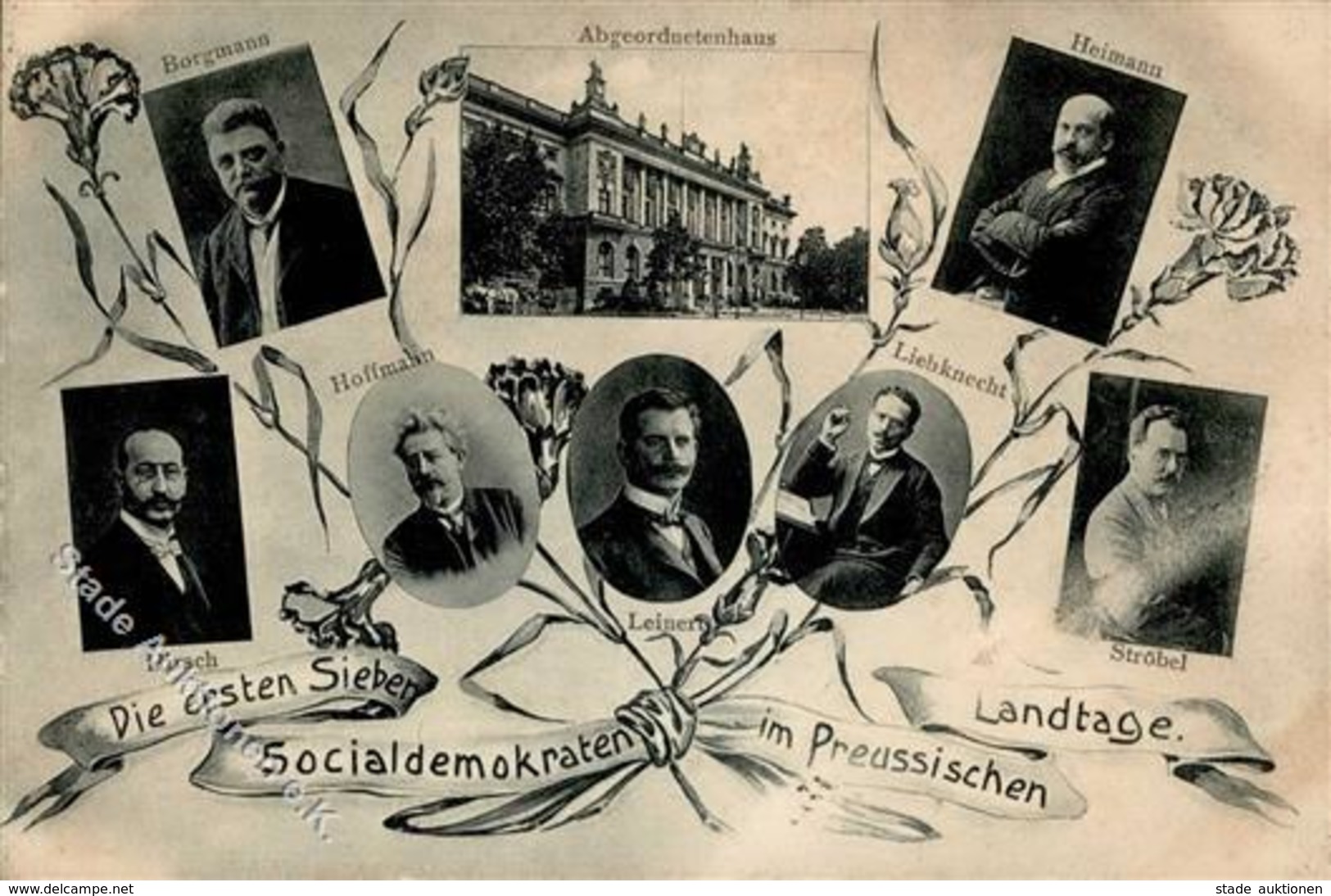 Politik Die Ersten Sieben Sozialdemokraten Im Preussischen Landtag 1908 I-II - Ohne Zuordnung