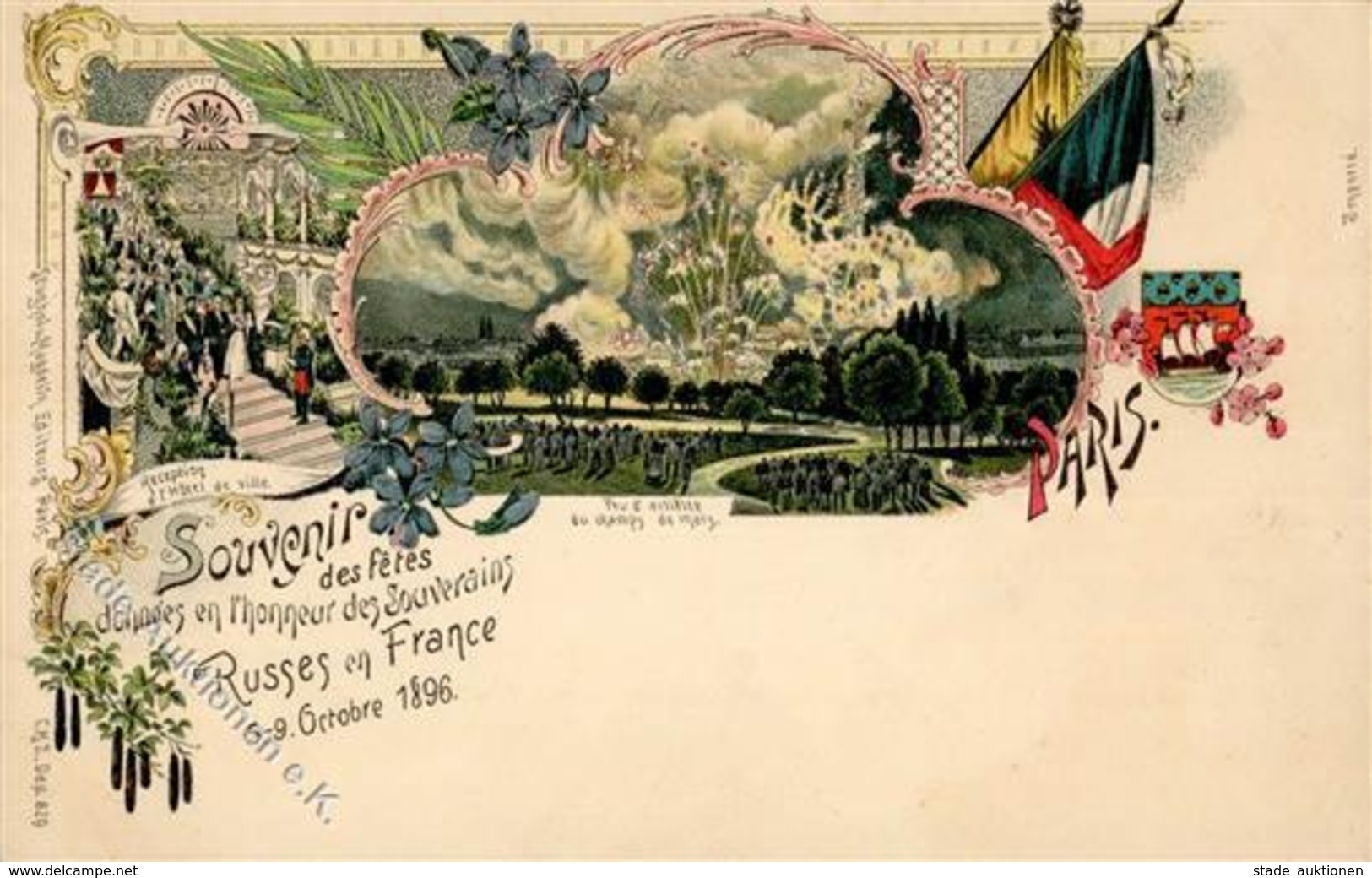 Politik Russisch Französisches Treffen Lithographie 1896 I-II - Sin Clasificación