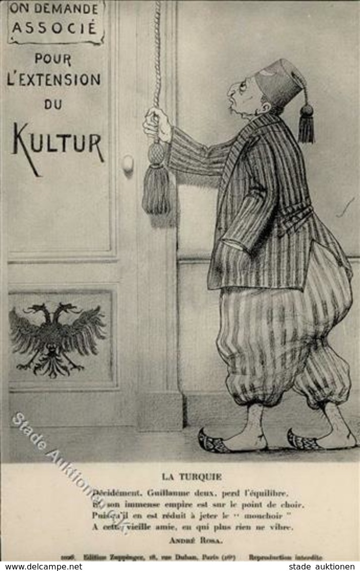 Antipropaganda WK I Türke Künstlerkarte I-II - Guerra 1914-18