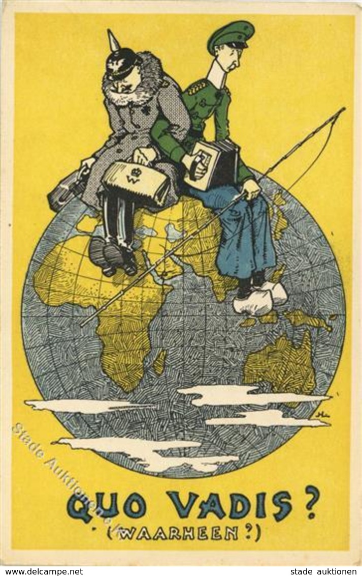 Antipropaganda WK I Wo Gehst Du Hin Künstlerkarte I-II - Guerra 1914-18