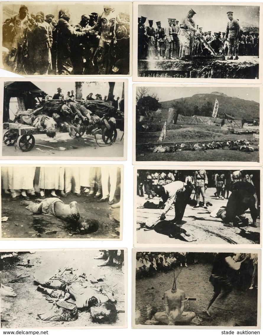 KRIEG JAPAN-CHINA - Das NANKING-MASSAKER 1937/38 In CHINA - Sammlung Von 12 Versch. Ansichtskarten Und 16 Versch. Fotos  - Otros & Sin Clasificación