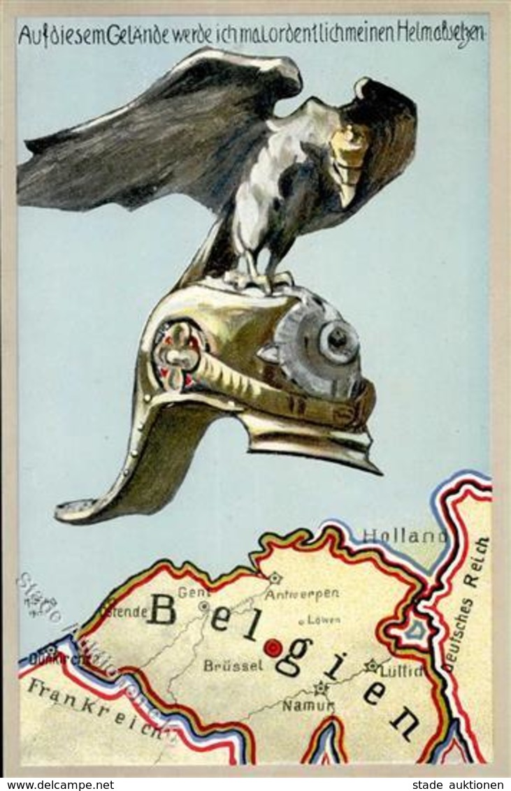 WK I Bestzung Belgiens Künstlerkarte I-II - War 1914-18