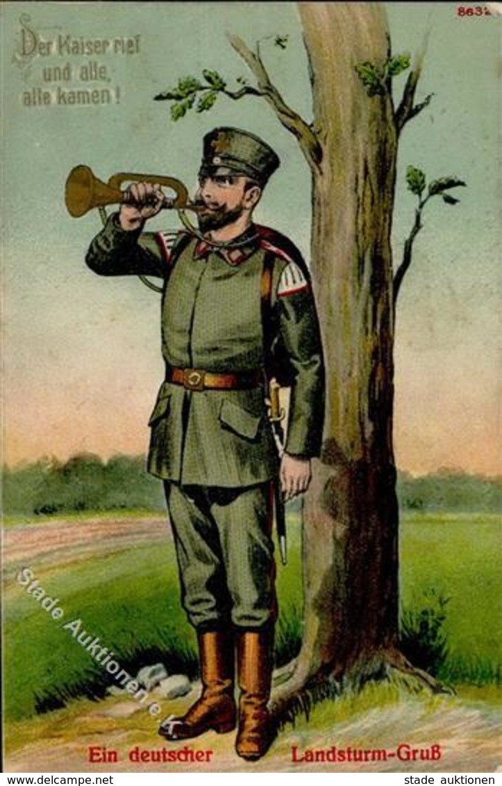 WK I Ein Deutscher Landsturm Gruß 1916 I-II - Guerre 1914-18
