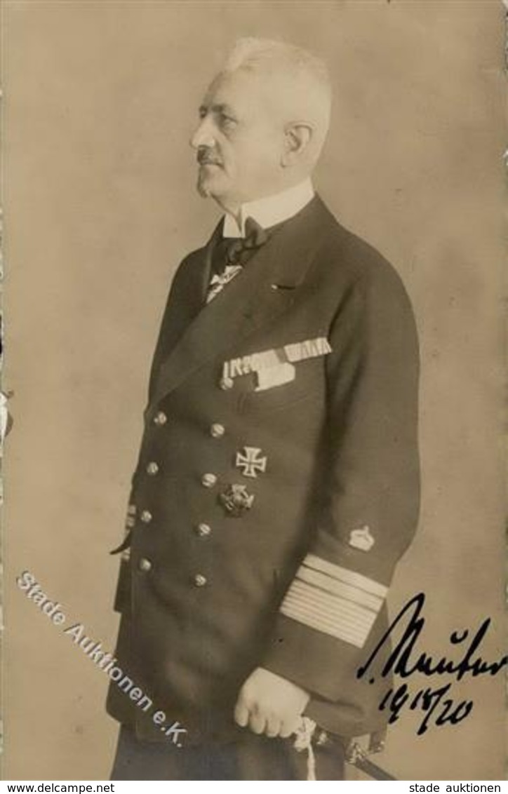 WK I Marine Reuter, Ludwig V. Admiral Mit Orign. Unterschrift Foto-Karte I-II - Guerre 1914-18