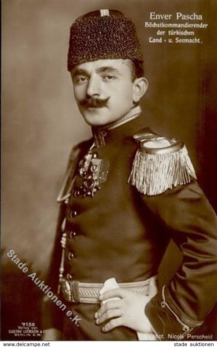 WK I Türkei Enver Pascha Kriegsminister Foto-Karte I-II - Guerre 1914-18