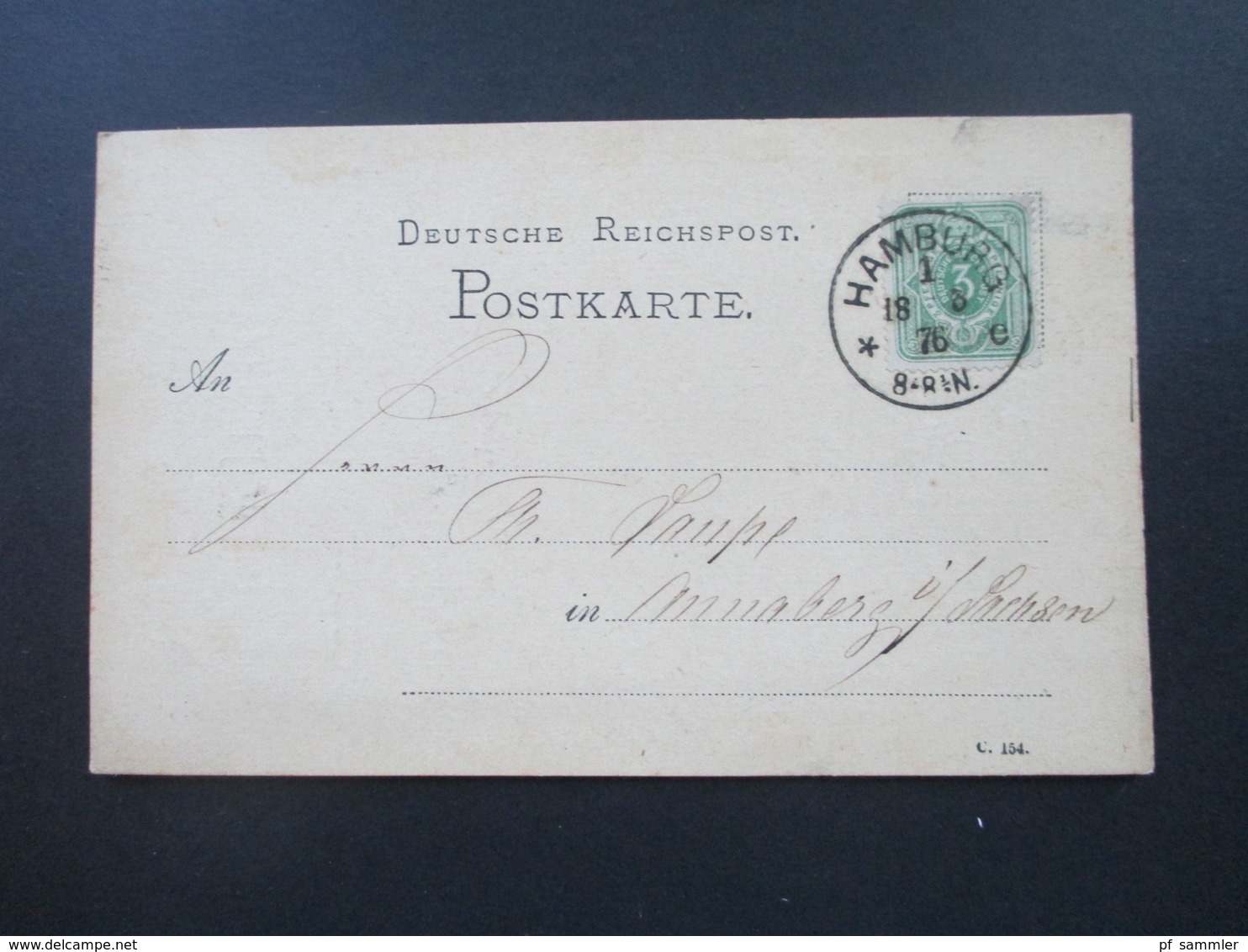 DR 1876 Pfennige Nr. 31 EF Gedruckte Firmenkarte Preis Courant Ludwig Brand Hamburg En Gros Herings Geschäft - Lettres & Documents