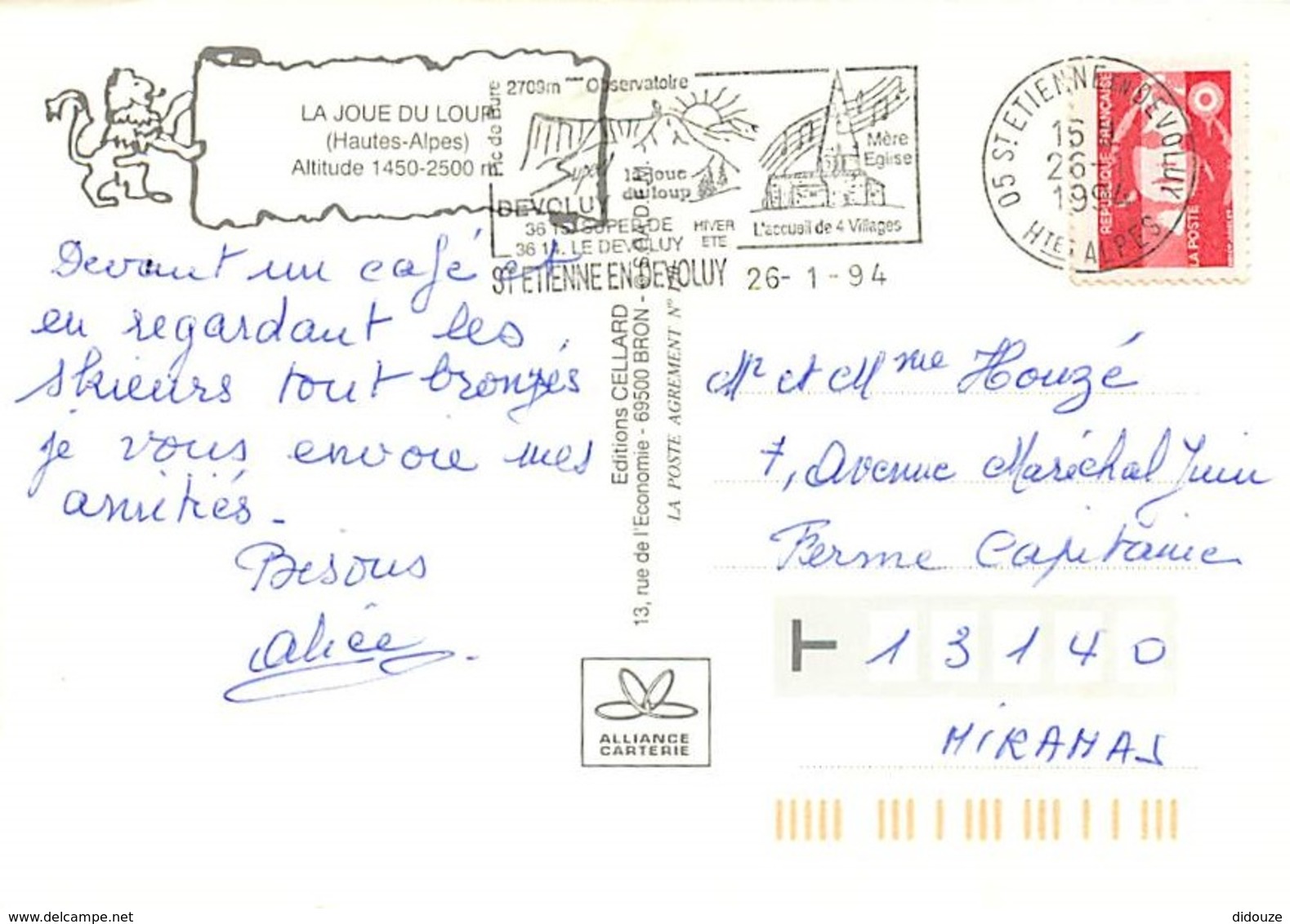 05 - La Joue Du Loup - Vue Générale Aérienne - Hiver - Neige - Flamme Postale De Saint Etienne En Devoluy - Voir Scans R - Autres & Non Classés