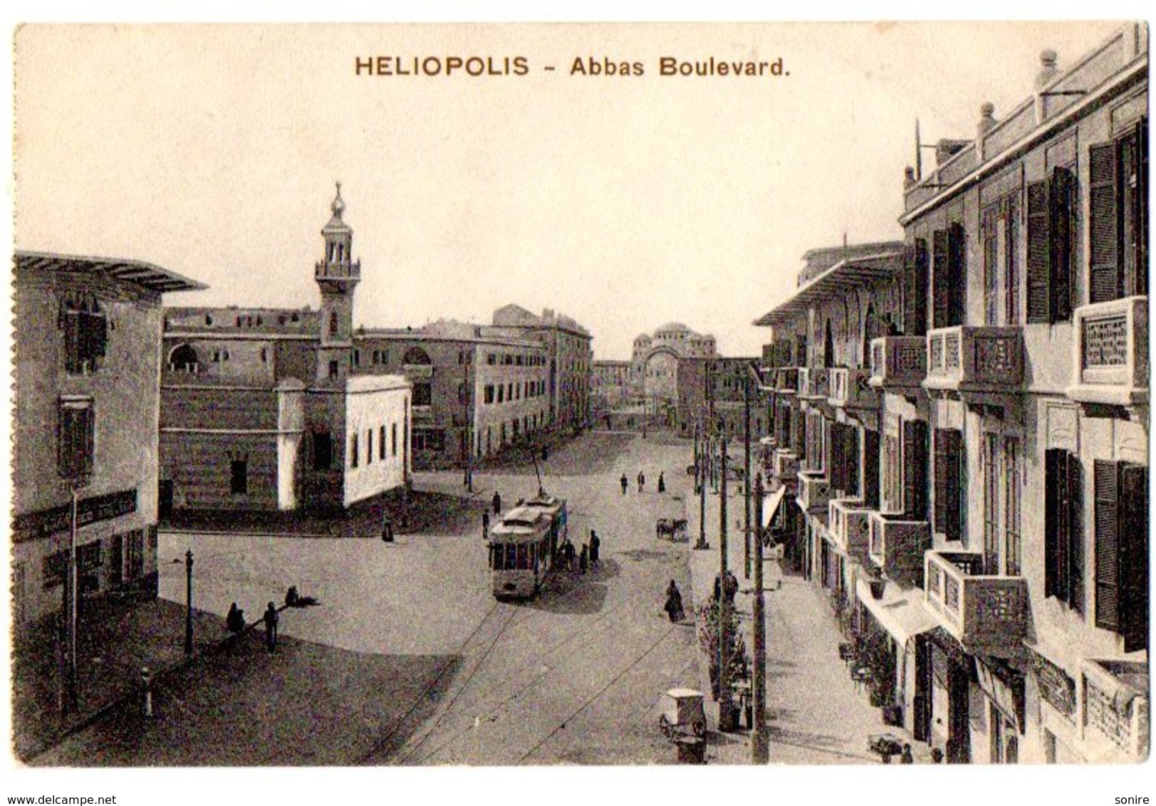 EGITTO - HELIOPOLIS ABBAS BOULEVARD - TRAM FILOBUS - VG 1917 FP - C136 - Altri & Non Classificati