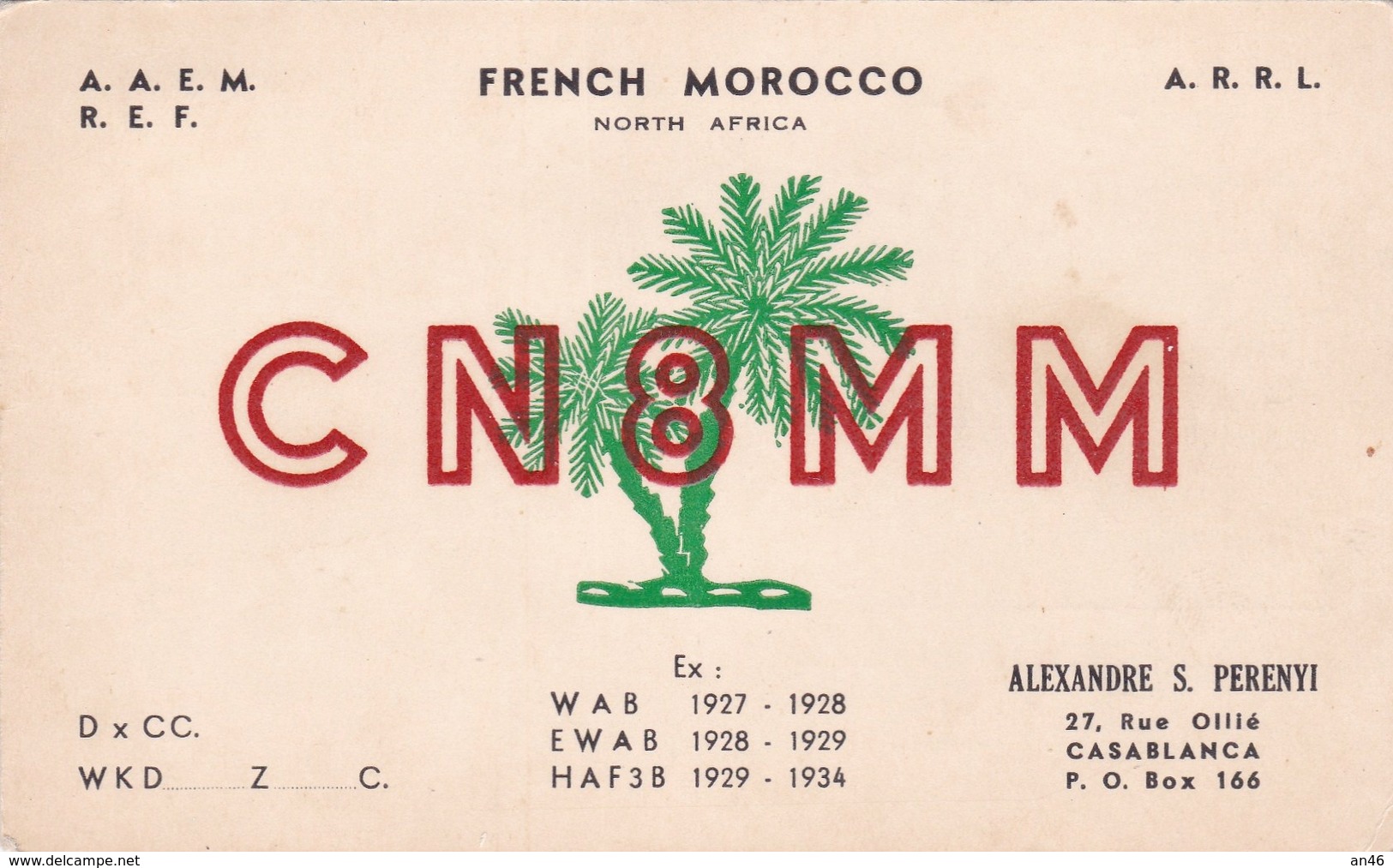 FRENCH MOROCCO CN8MM VG AUTENTICA 100% - Casablanca