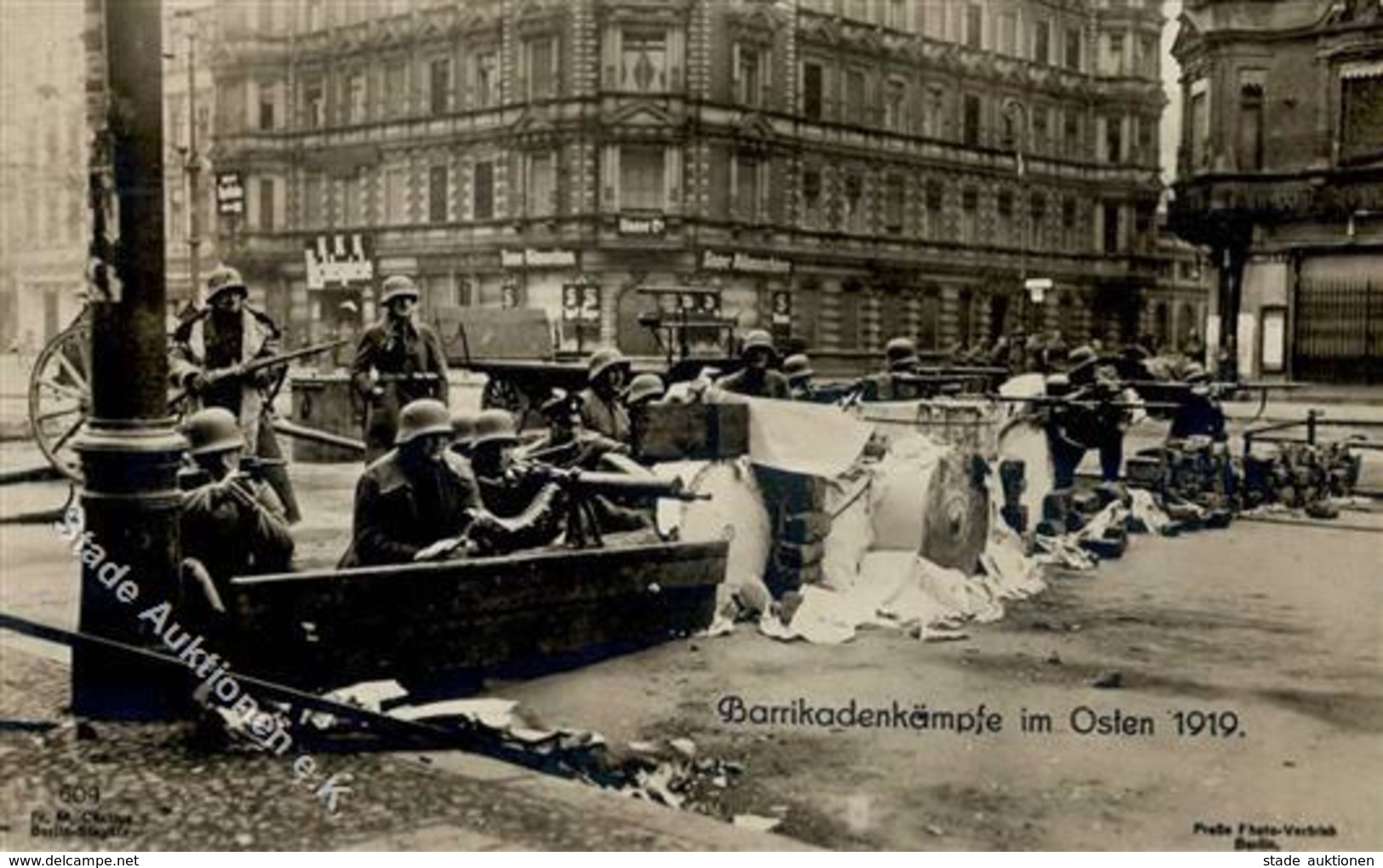REVOLUTION BERLIN 1918/1919 - BARRIKADENKÄMPFE Im Osten 1919 (609) I (Maschinengewehr) - Histoire