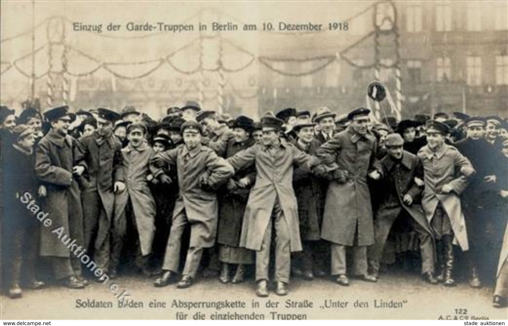 REVOLUTION BERLIN 1918/1919 - Einzug Der GARDE-TRUPPEN In Berlin Am 10.12.1918 - Soldaten Bilden Absperrungskette I - Histoire