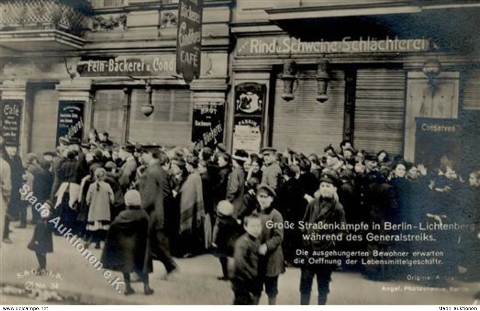 REVOLUTION BERLIN 1918/1919 - Große Straßenkämpfe In Berlin-LICHTENBERG Während D. Genralstreiks - Die Ausgehungernten B - Histoire