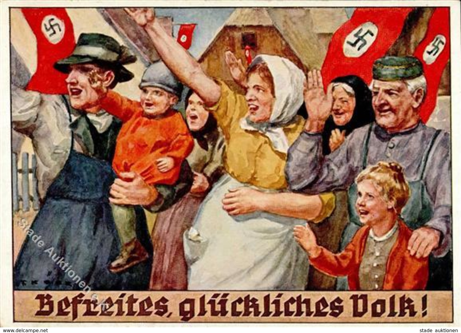 Propaganda WK II - BEFREITE OSTMARK Karte 5 - Befreites, Glückliches Volk! - I-II - Weltkrieg 1939-45